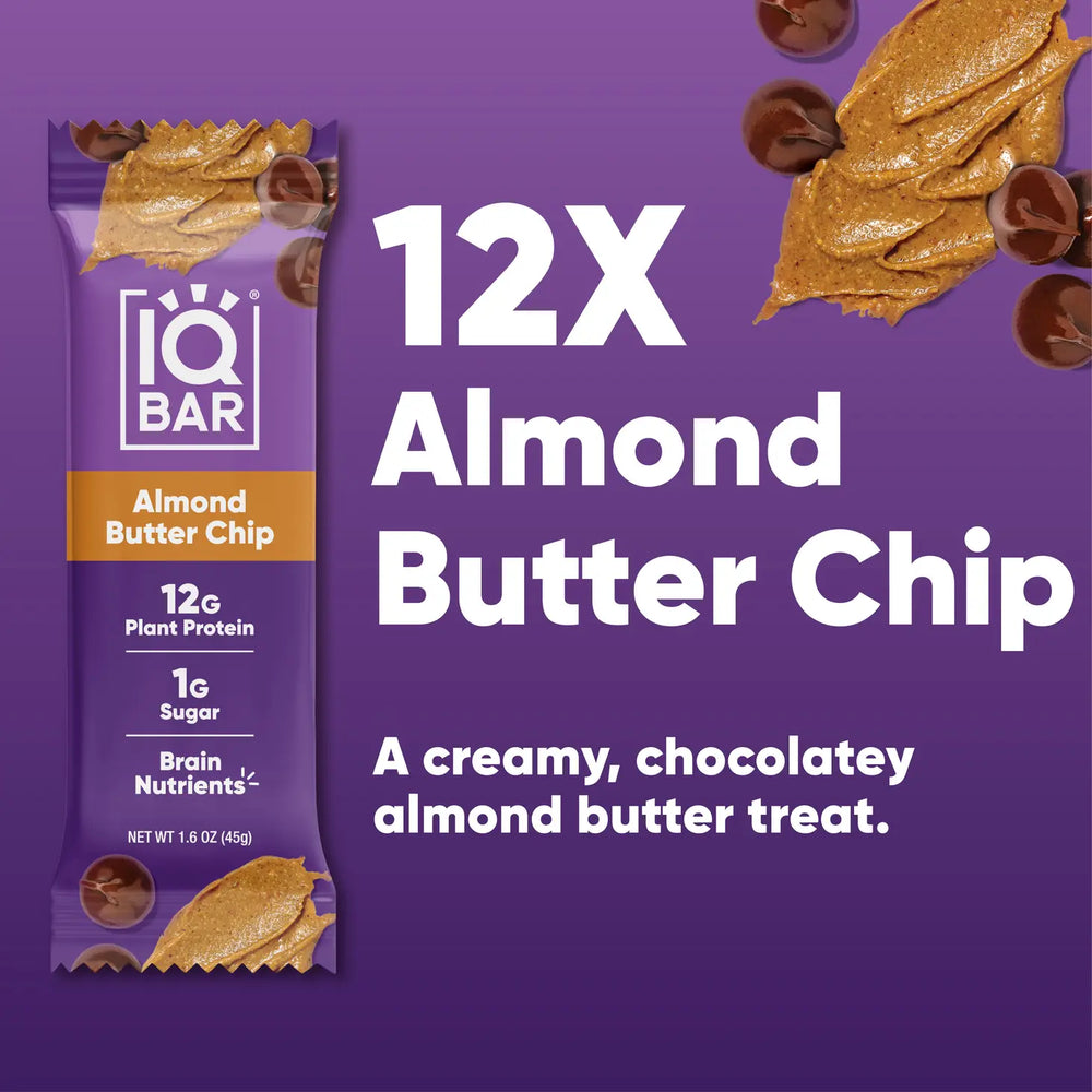 IQBAR - Almond Butter Chip Proteinbar x 12 bars