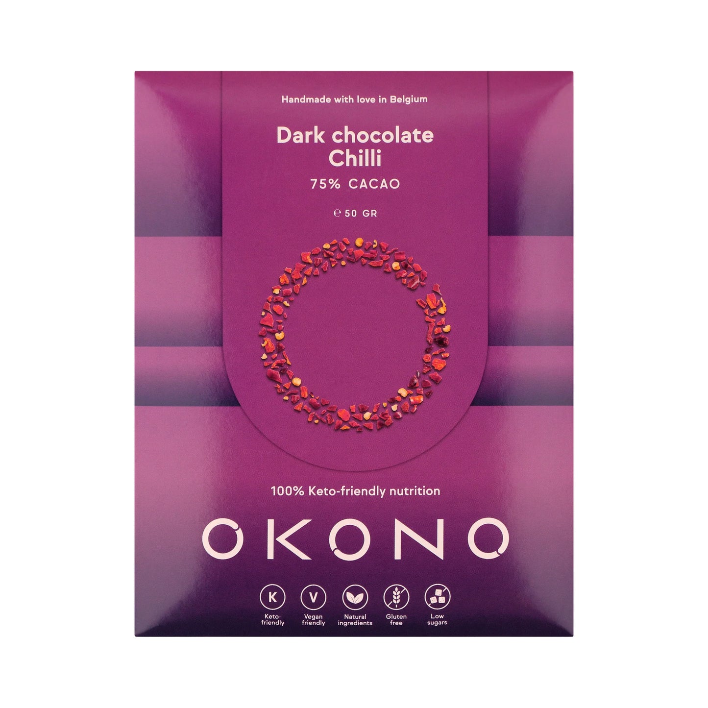 
                  
                    OKONO - Sukkerfri mørk sjokolade med chilli (50g)
                  
                