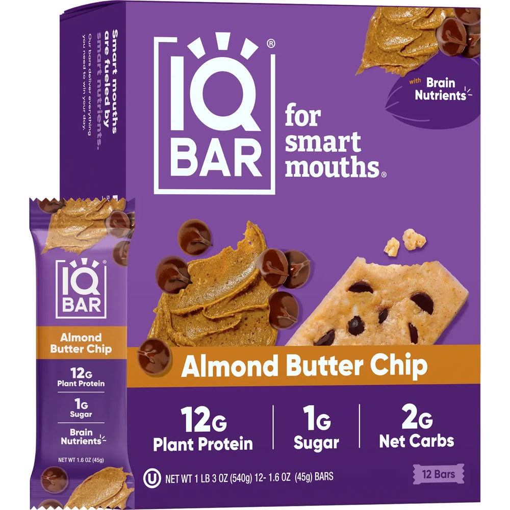 IQBAR - Almond Butter Chip Proteinbar x 12 bars