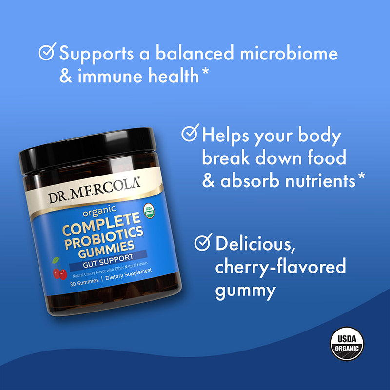 
                  
                    Dr. Mercola- Organic Complete Probiotics Gummies - Cherry
                  
                