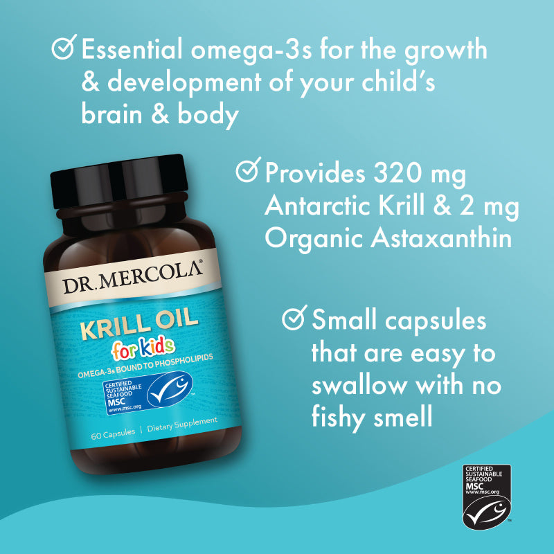 Dr. Mercola- Krill olje for barn (60 kaps)