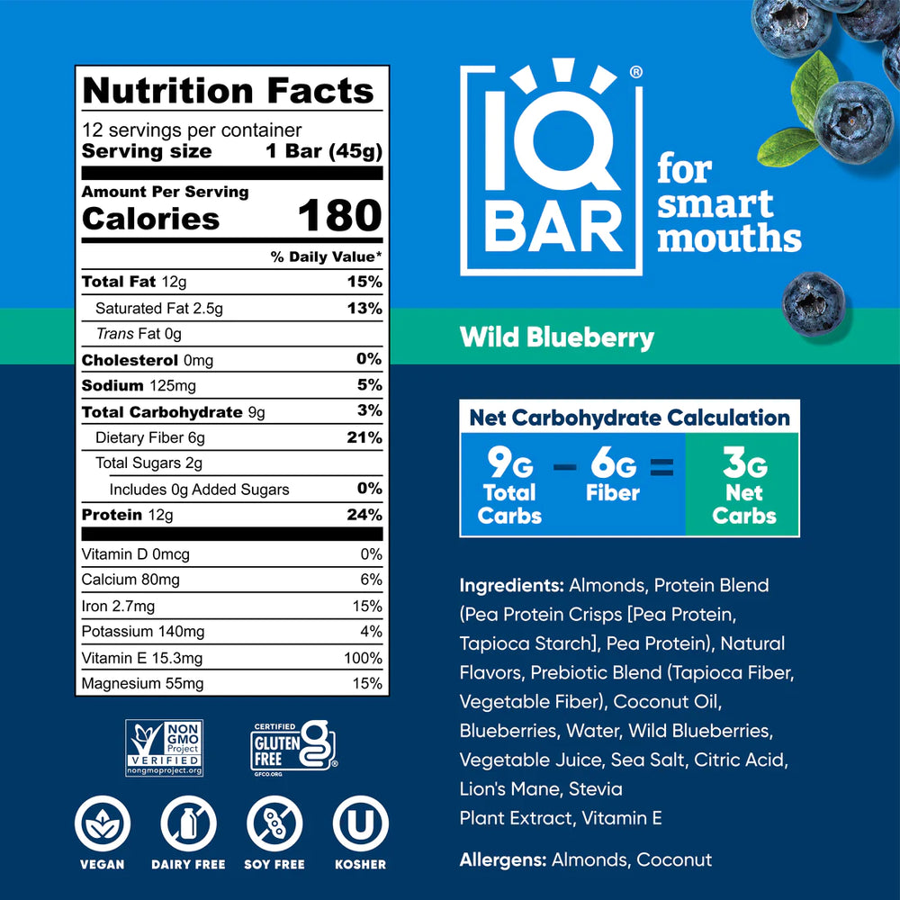 
                  
                    IQBAR - Wild Blueberry Proteinbar (45g)
                  
                