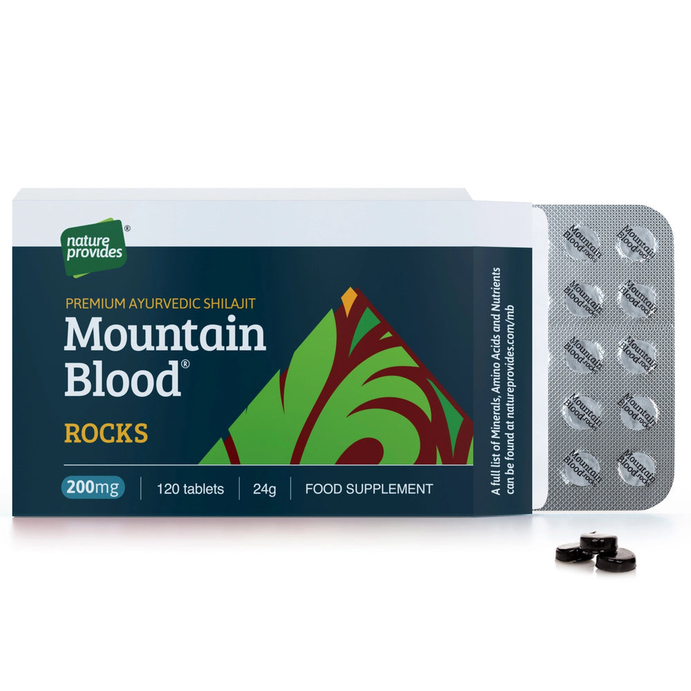 Mountain Blood® Rocks - Premium Ayurvedic Shilajit - 120 X 200mg tabletter
