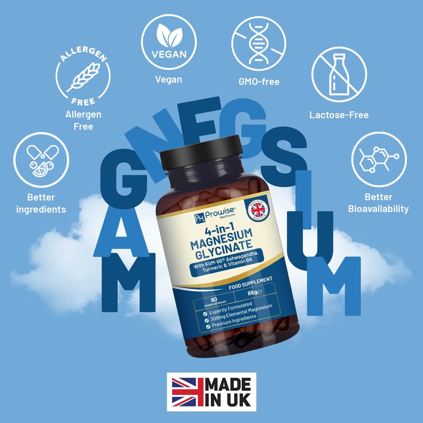 
                  
                    Magnesium Glycinate med Ashwagandha, gurkemeie & Vitamin B6
                  
                