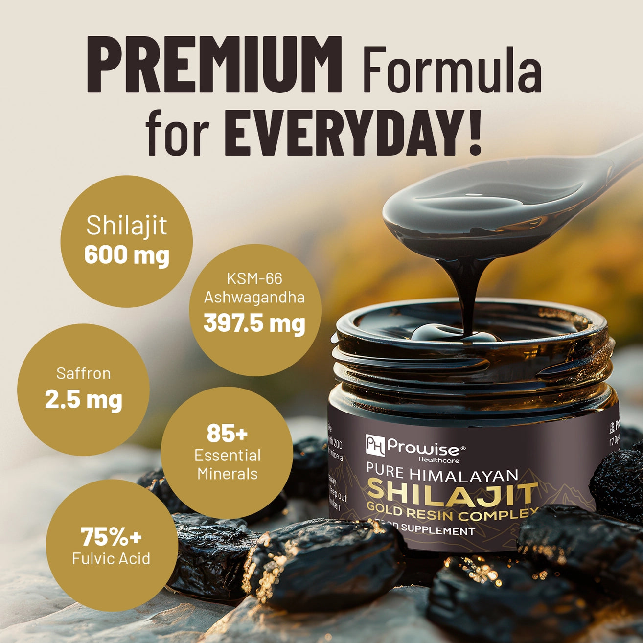 
                  
                    Premium Himalaya Shilajit med KSM-66® og safran 30g
                  
                