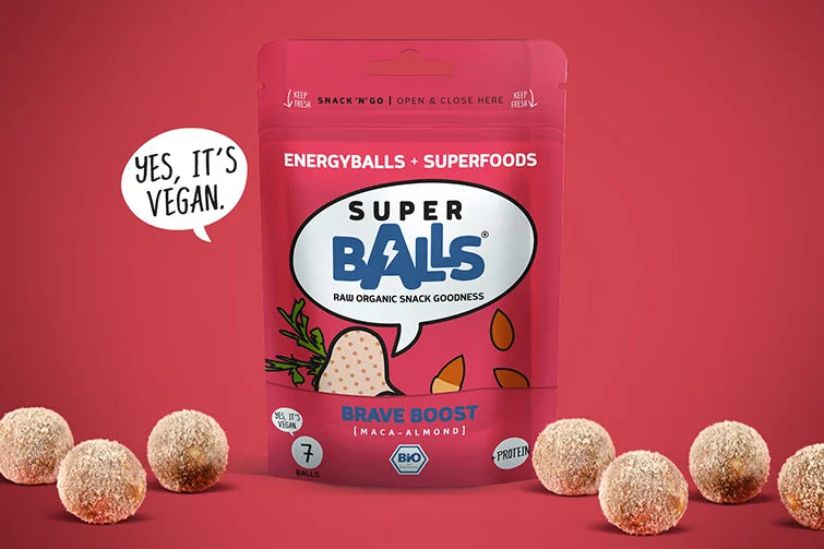 Superballs energikuler - Brave boost med mandler og maca (48g)