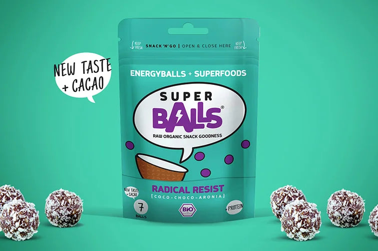 Superballs energikuler -RADICAL RESIST- med kokos og aronia (48g)