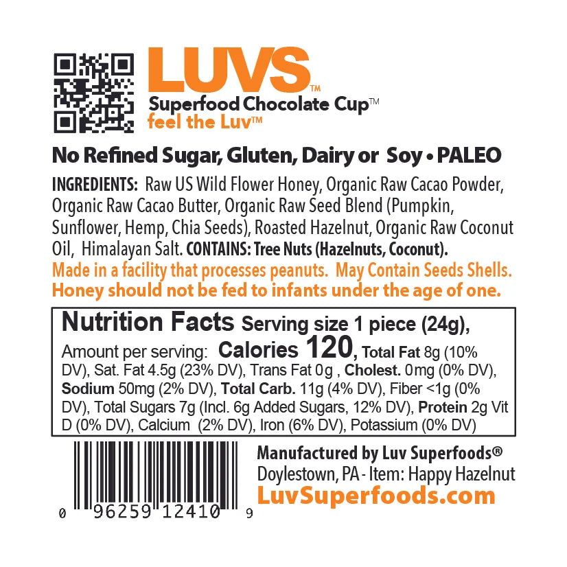 
                  
                    Superfood Dark Chocolate Cups - Happy Hazelnut (24g)
                  
                