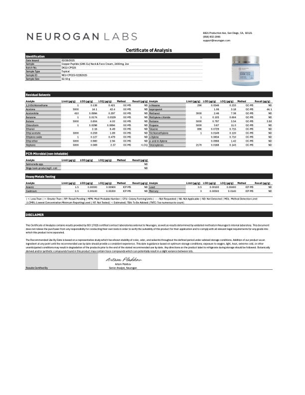 
                  
                    Avansert ansiktskrem med GHK-Cu kobberpeptider – 2400 mg (60ml)
                  
                