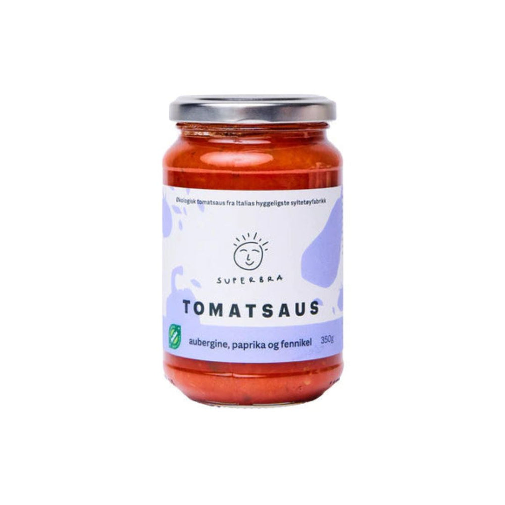 Økologisk Tomatsaus - Aubergine, paprika og fennikel, 350g