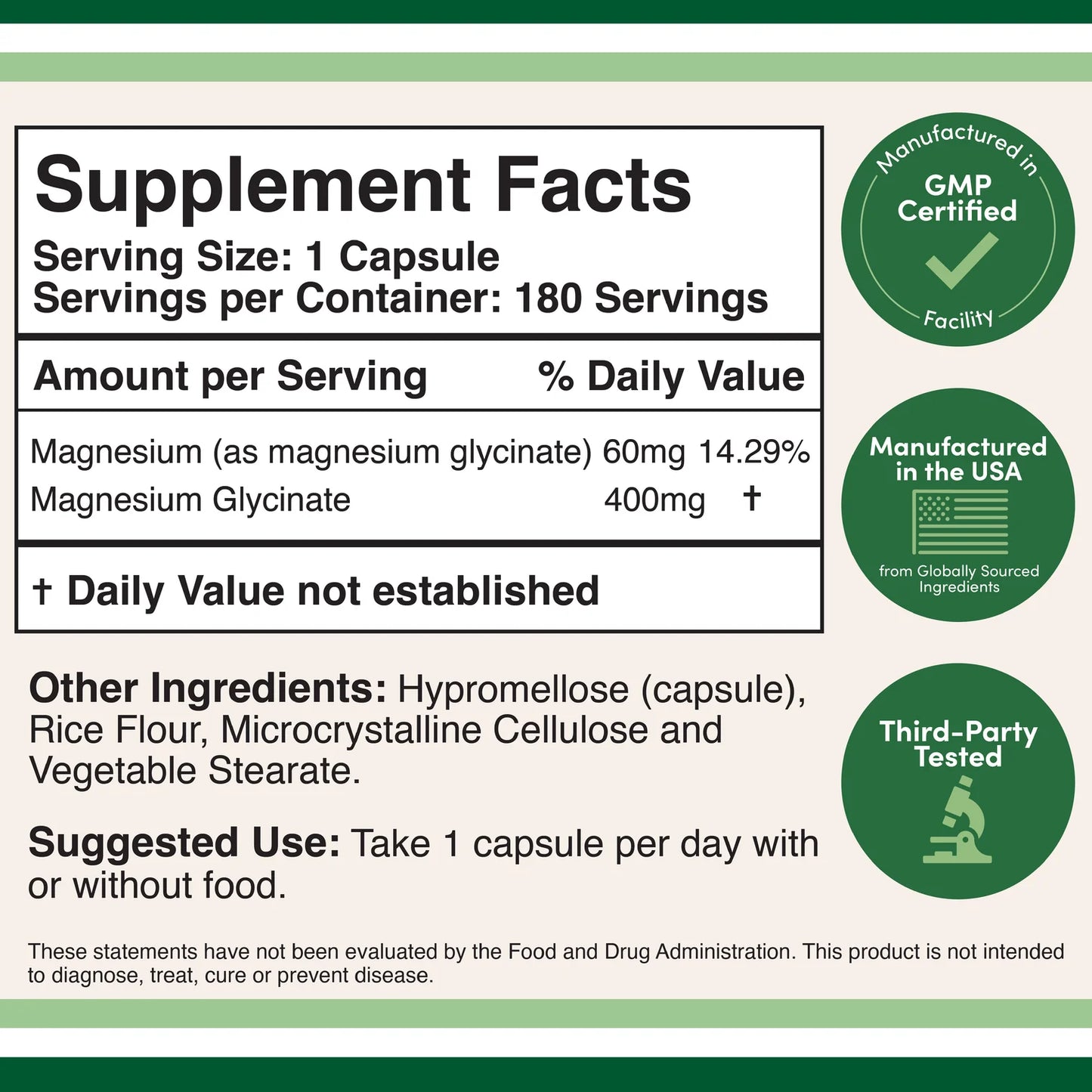 
                  
                    Double Wood - Magnesium Glycinate (180 kaps) 400mg
                  
                