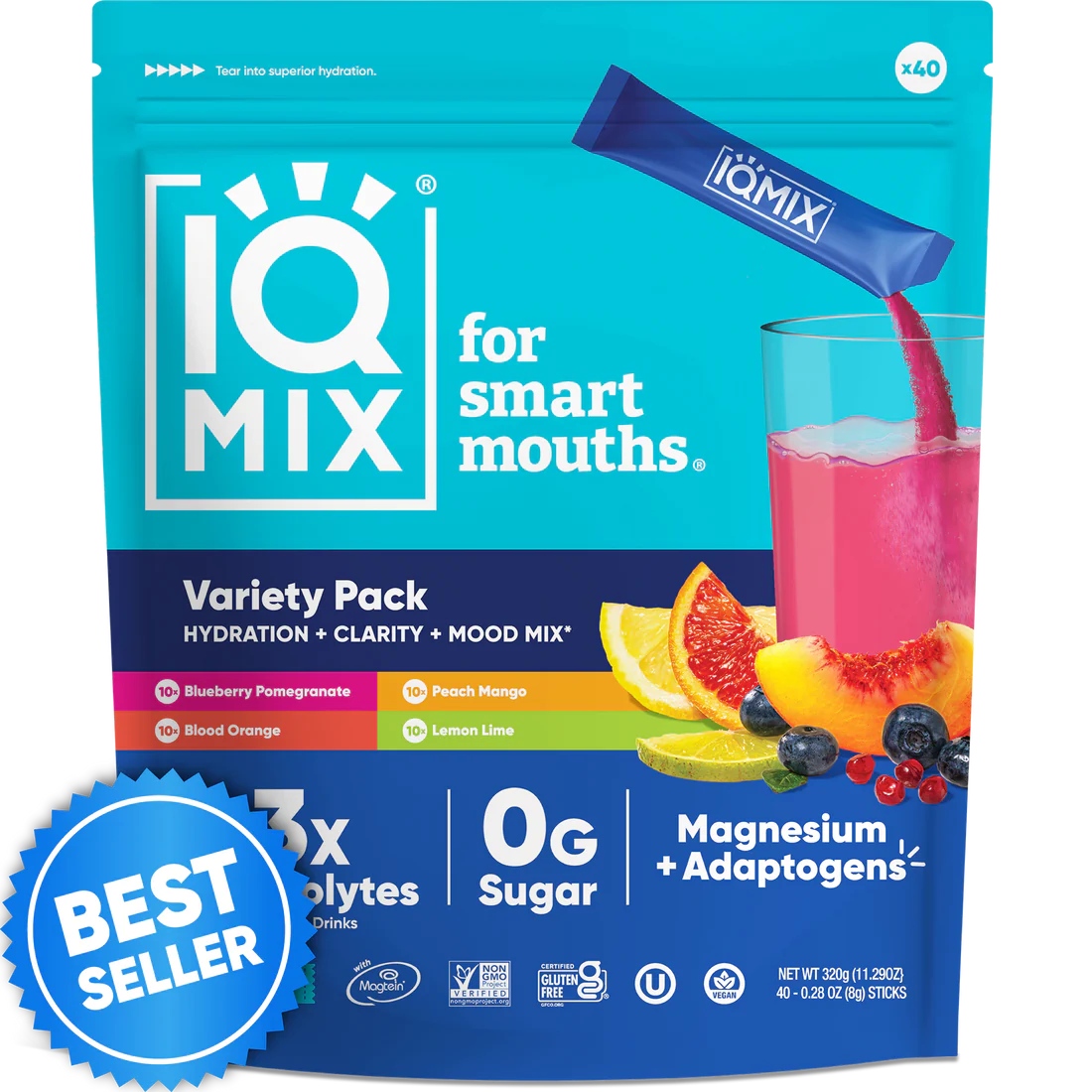 
                  
                    IQMIX elektrolytter - Brain + body hydration mix (40 sticks)
                  
                