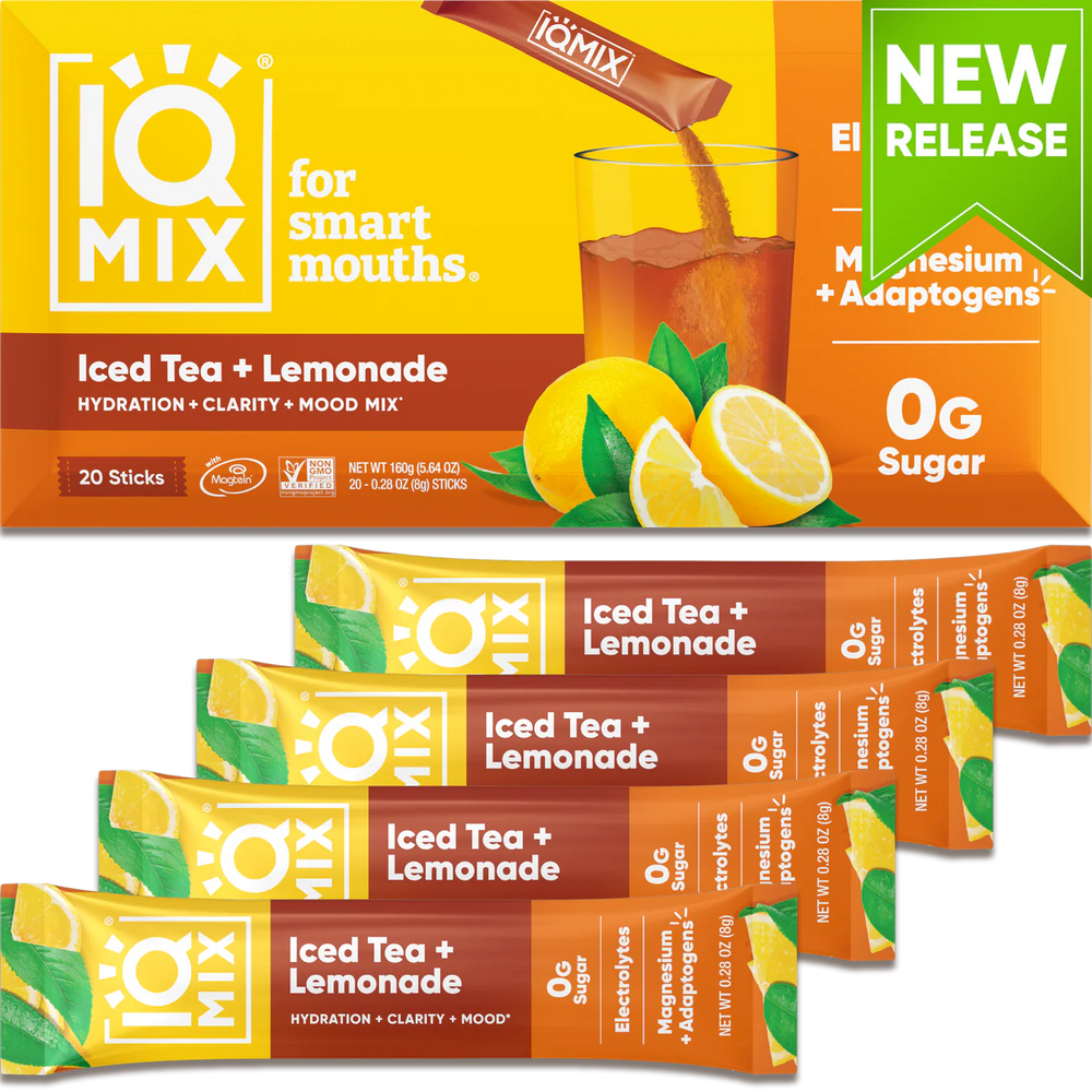 IQMIX elektrolytter - Brain + body hydration- Iced Tea + Lemonade (20 Sticks)