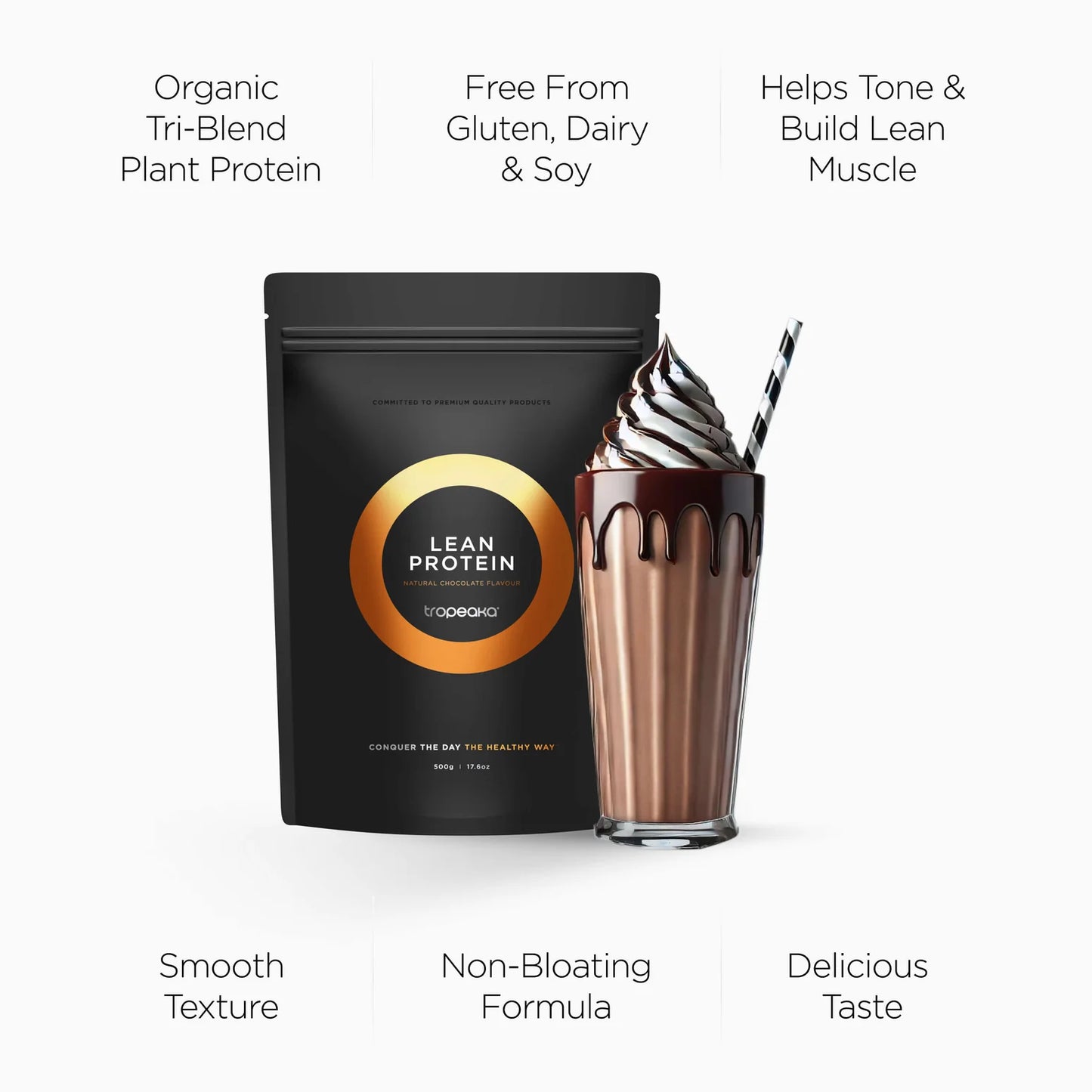 
                  
                    Tropeaka - Lean Protein chocolate - Økologisk vegansk proteinpulver(500g)
                  
                