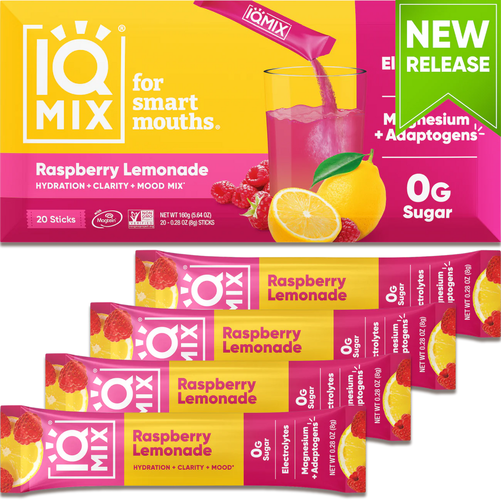 IQMIX elektrolytter - Brain + body hydration (20 Sticks)Raspberry Lemonad