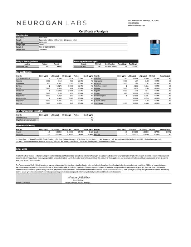 
                  
                    Neurogan - Spermidine - 120 tabs
                  
                