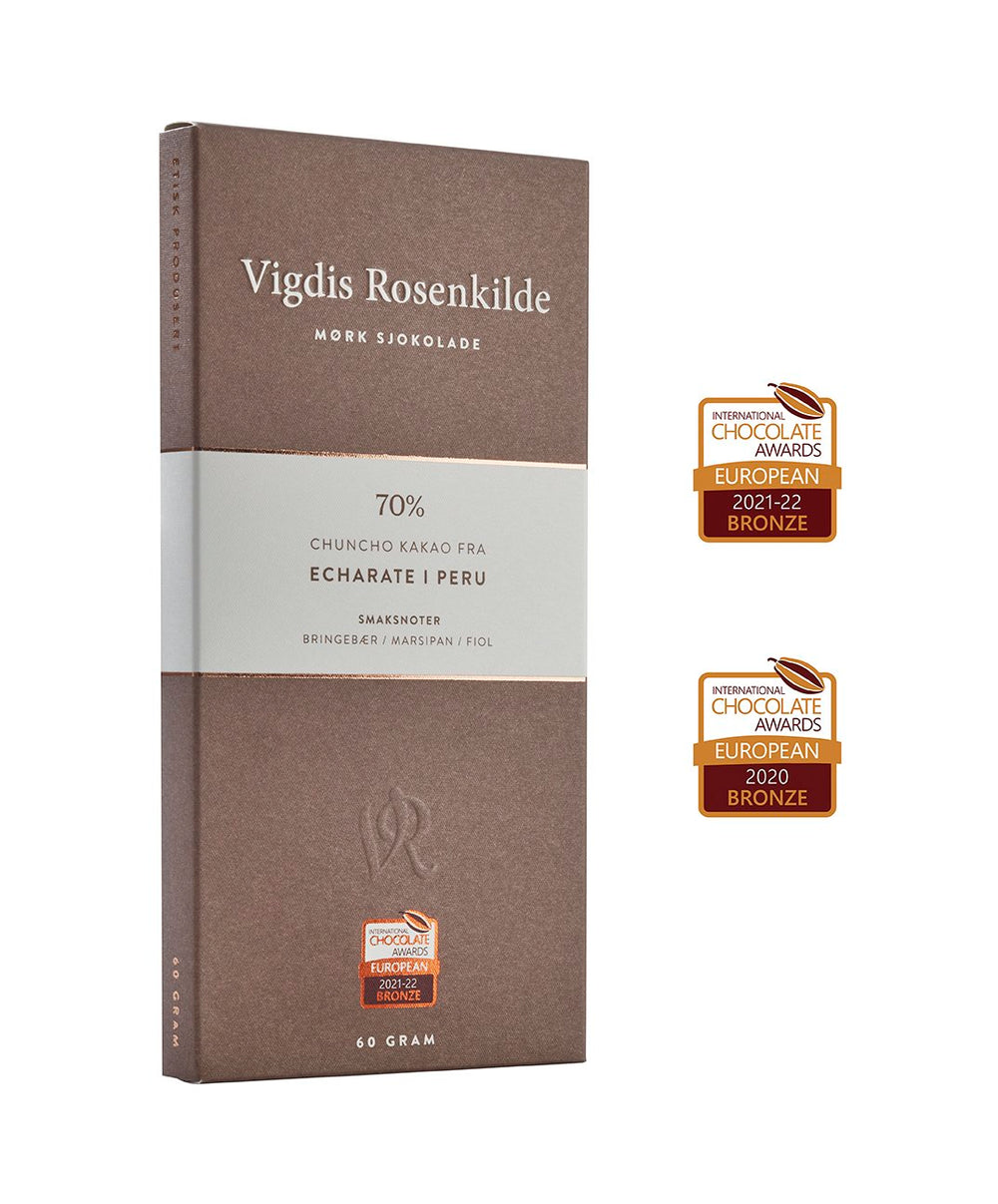 Vigdis Rosenkilde -70% Echarate mørk sjokolade (60g)