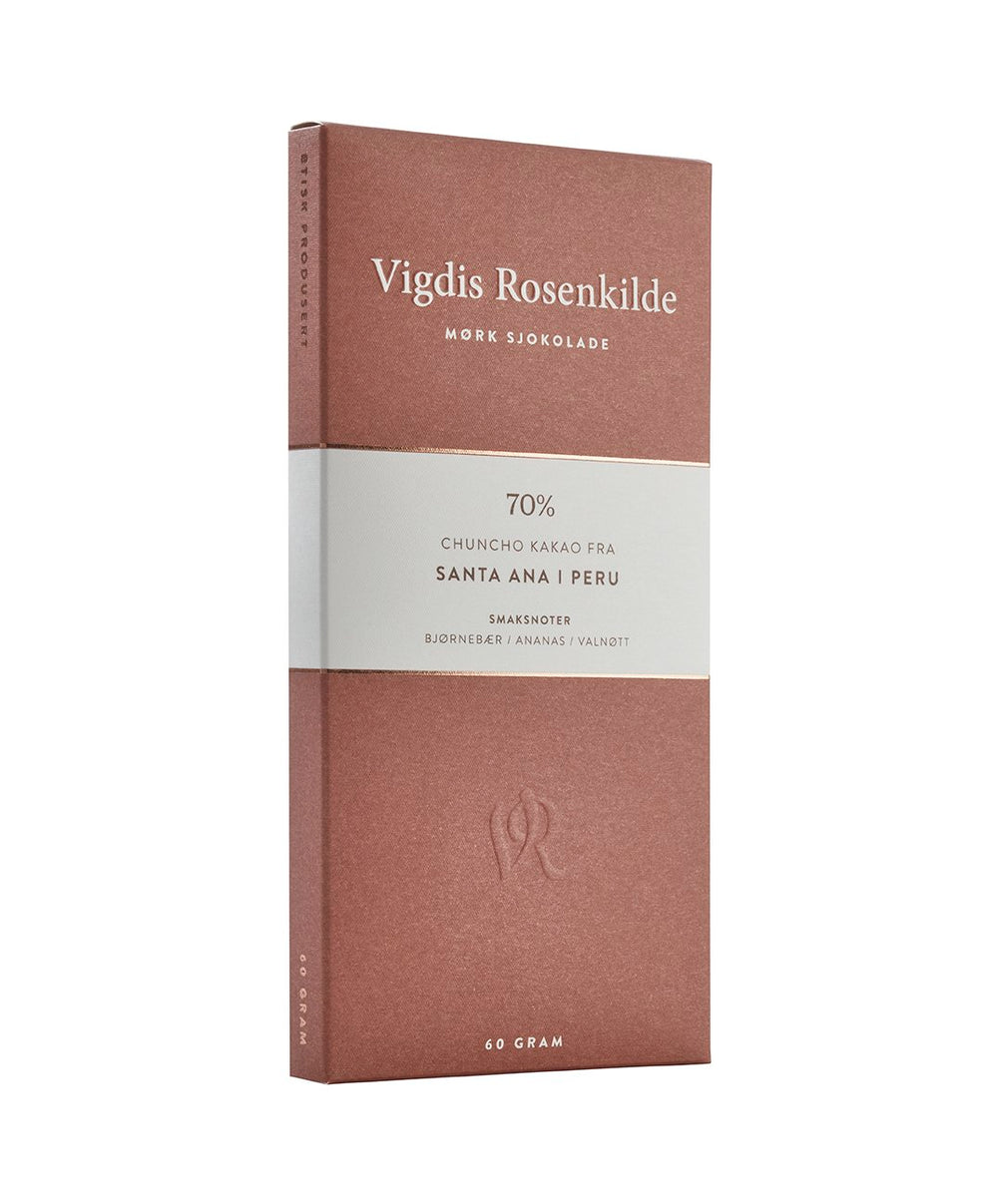 Vigdis Rosenkilde - 70% Santa Ana mørk sjokolade (60g)