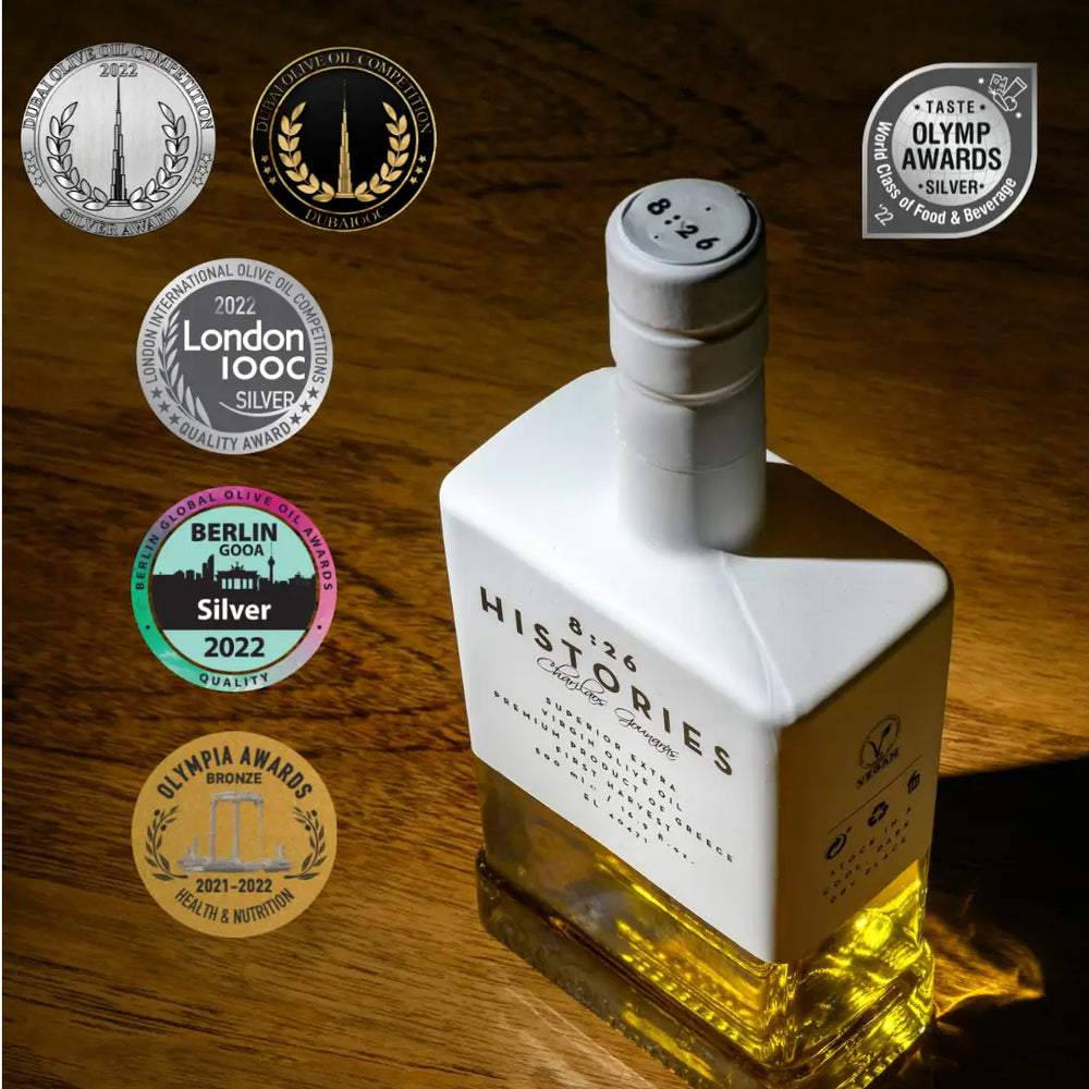 8:26 Histories Evoo Superior Luxury Edition Extra Virgin olivenolje, 500ml