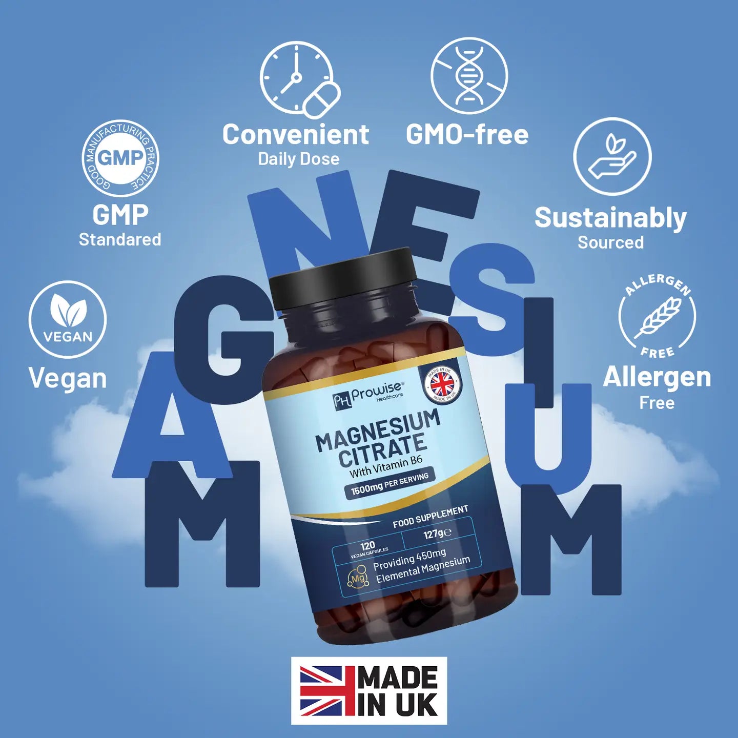 
                  
                    Magnesium Citrate med Vitamin B6
                  
                