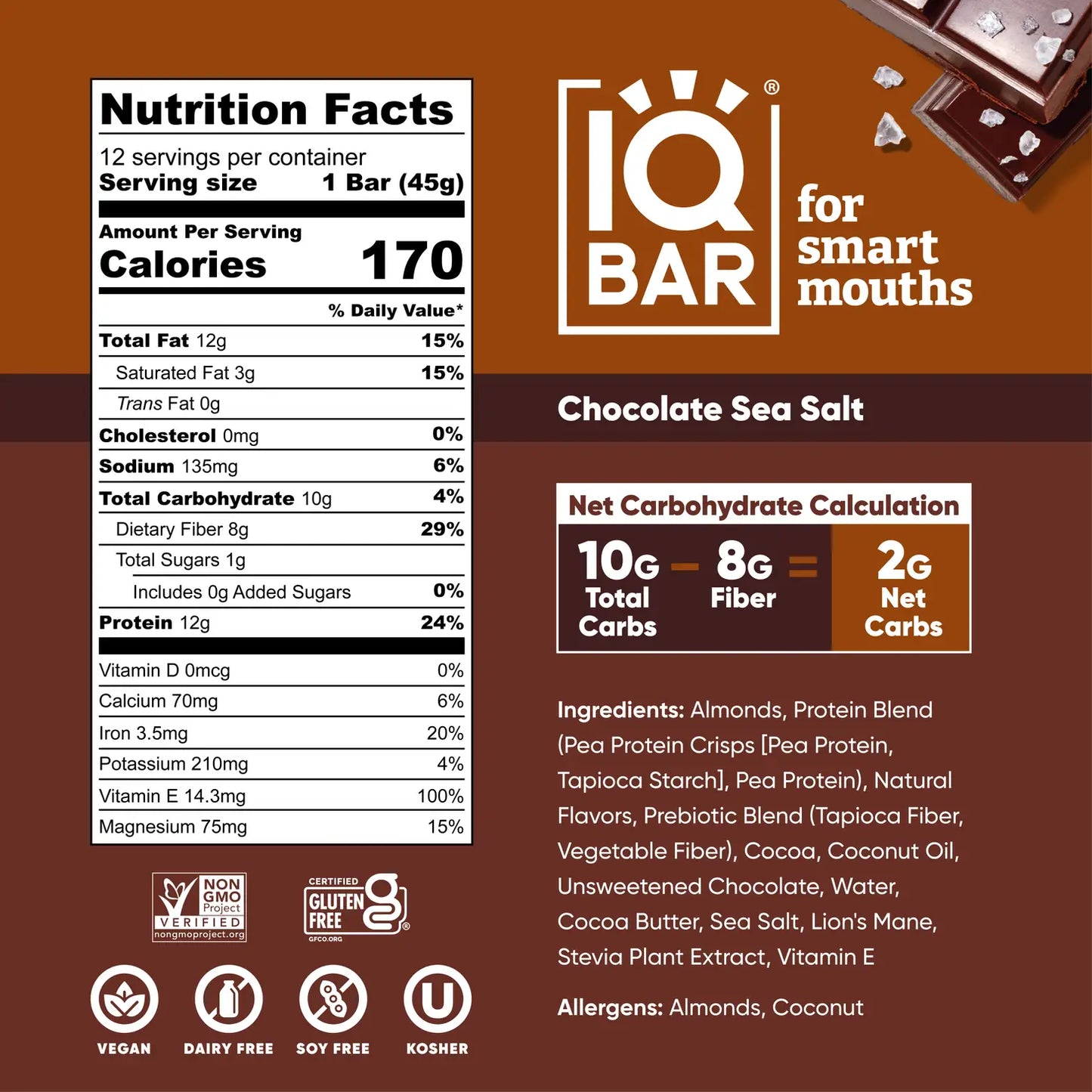 
                  
                    IQBar - Chocolate Sea Salt Proteinbar(45g)
                  
                