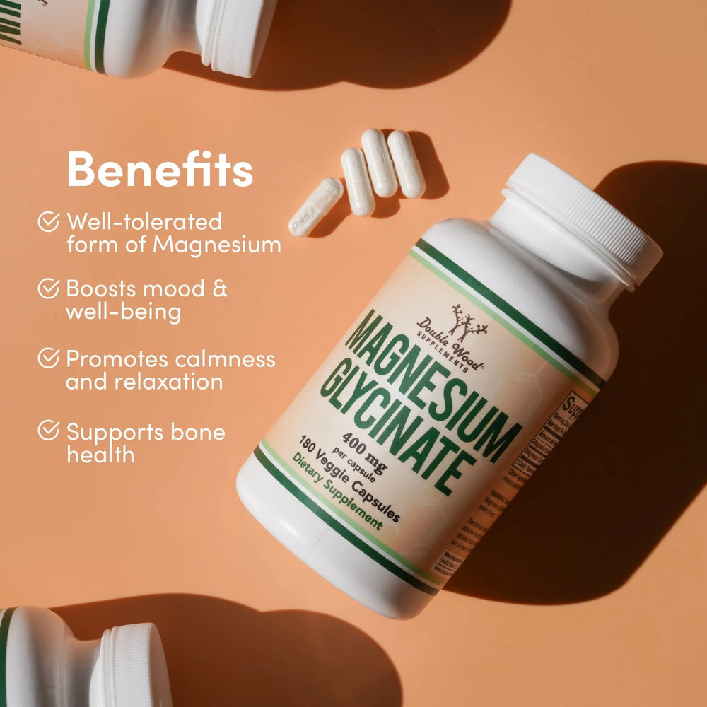 
                  
                    Double Wood - Magnesium Glycinate (180 kaps) 400mg
                  
                