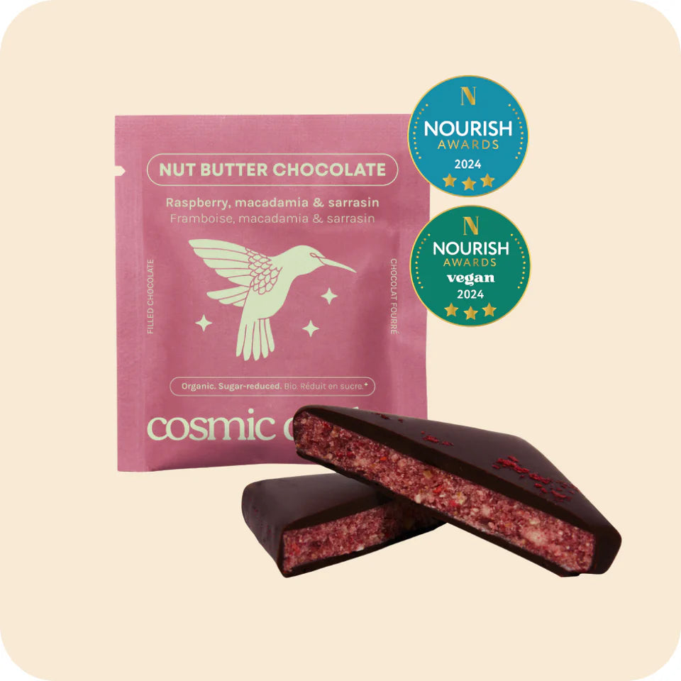 
                  
                    Cosmic Dealer Chakra Chocolate - Bringebær og Macadamia singel 20g
                  
                