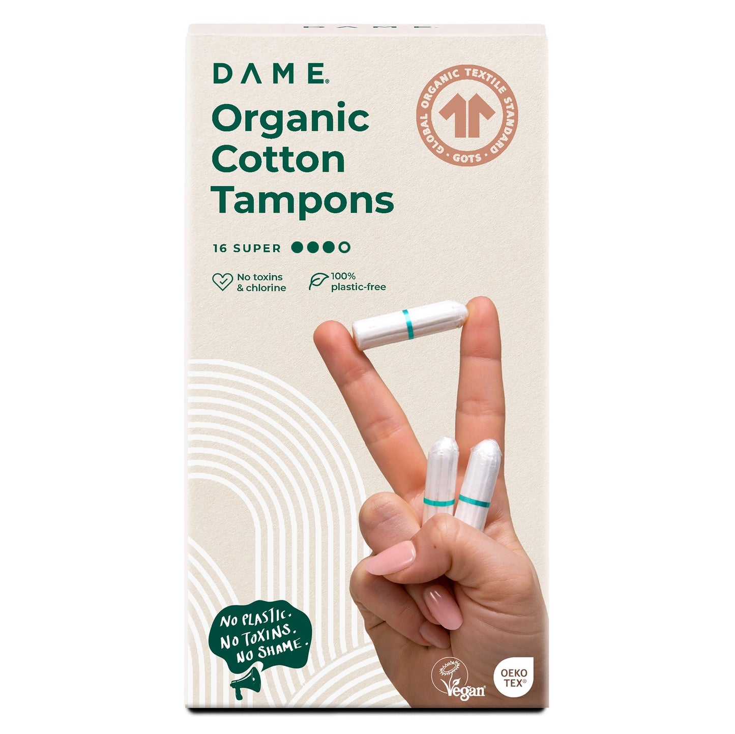 
                  
                    DAME - Økologiske & giftfri tamponger (GOTS-sertifisert)
                  
                