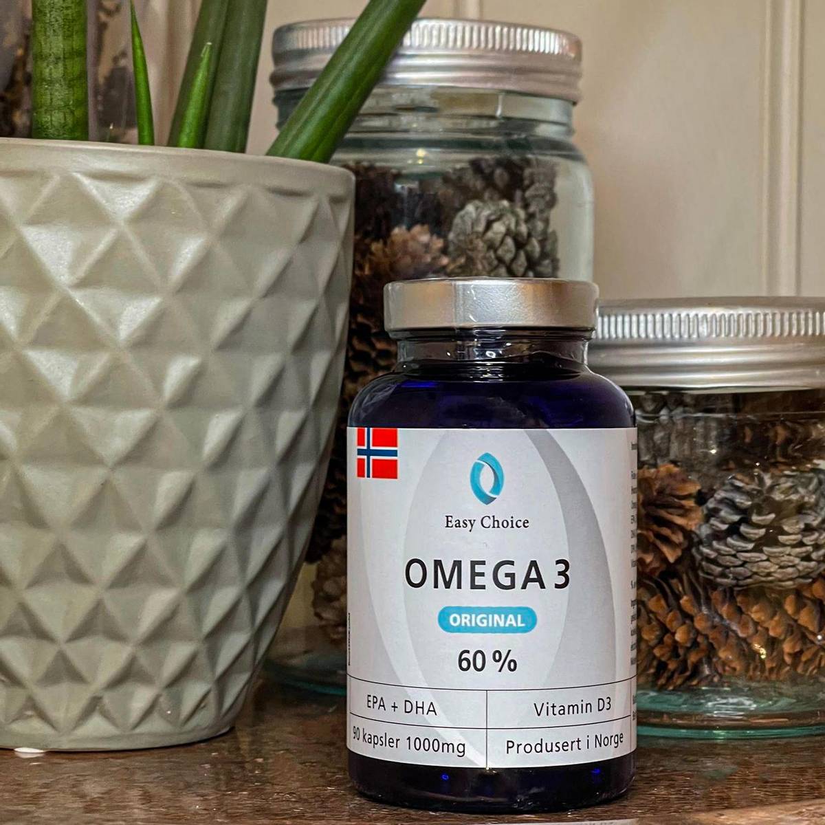 
                  
                    Easy Choice flytende Omega 3 Kapsler Original 60%
                  
                