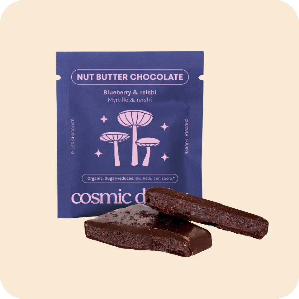 
                  
                    Cosmic Dealer - Chakra Chocolate-villblåbær & Reishi (20g singel)
                  
                