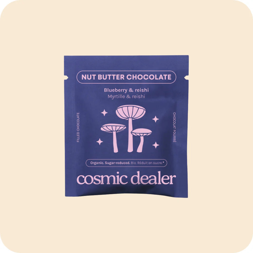 
                  
                    Cosmic Dealer - Chakra Chocolate-villblåbær & Reishi (20g singel)
                  
                