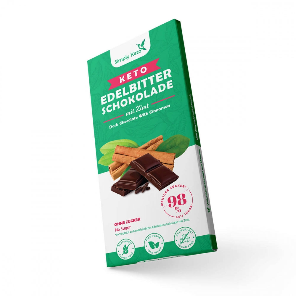 Simply Keto - mørk sjokolade med kanel | 60% kakao (100g)