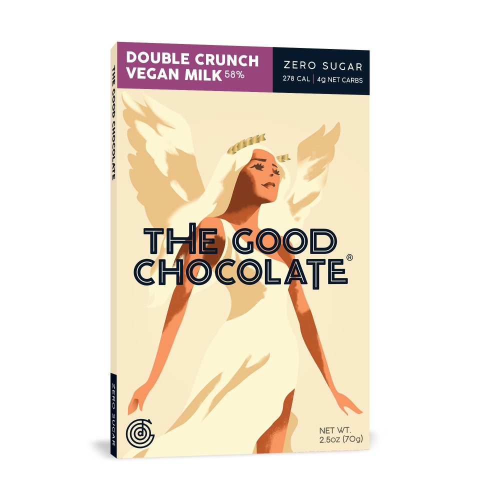 
                  
                    The Good Chocolate - Double Crunch sukkerfri Vegansk sjokolade med kokosmelk (70g)
                  
                